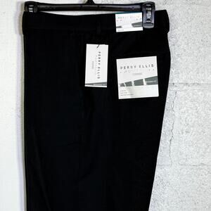 Perry Ellis Portfolio Men's Modern-Fit Twill Pants - black 36x29 $95